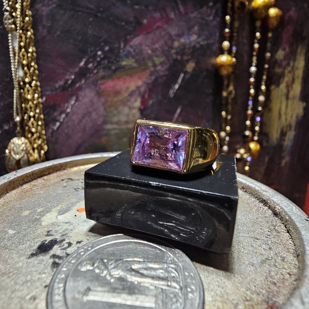 Goldtone With Topaz Ring..size 6